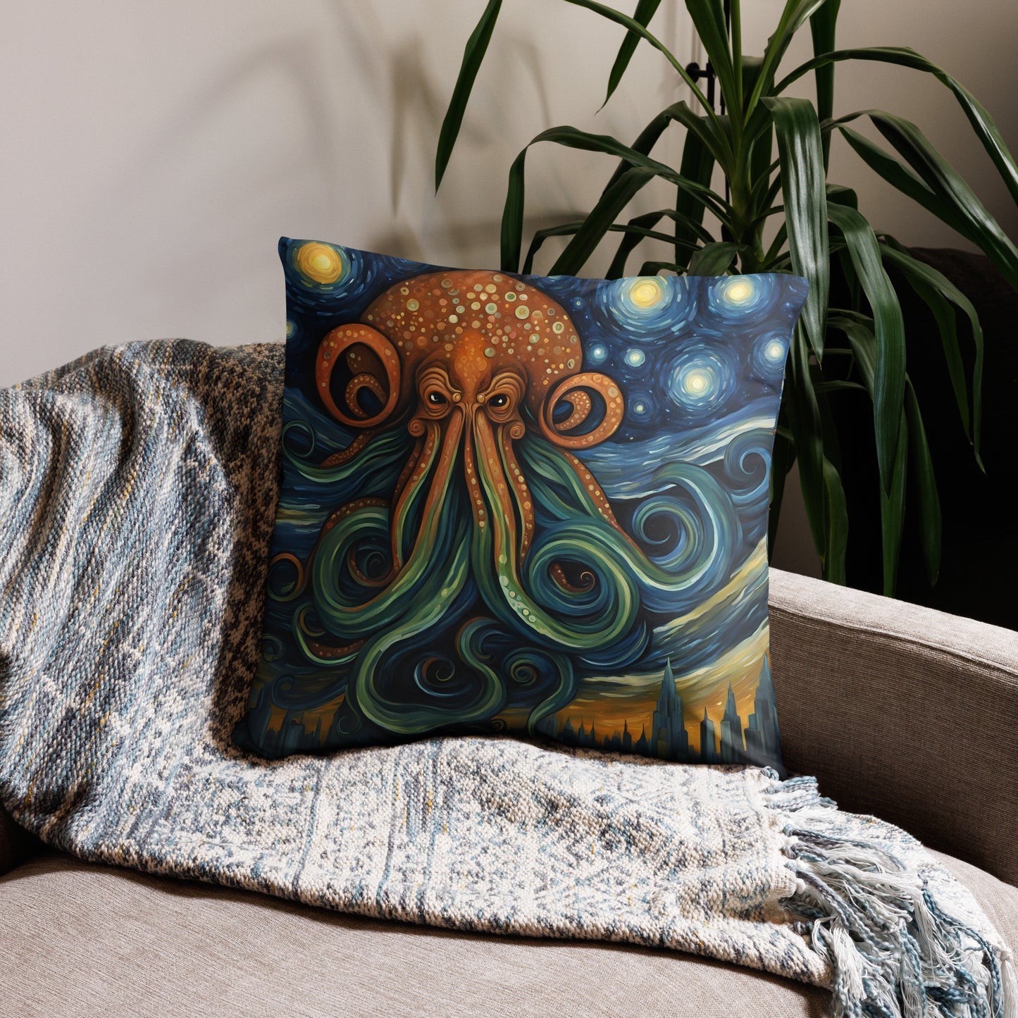 Cthulhu Post-Impressionism Pillow Case