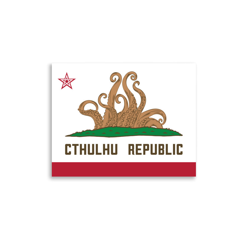 Cthulhu Republic California Flag Lovecraft Poster