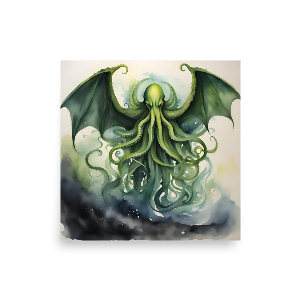 Peinture à l'aquarelle de Cthulhu Poster