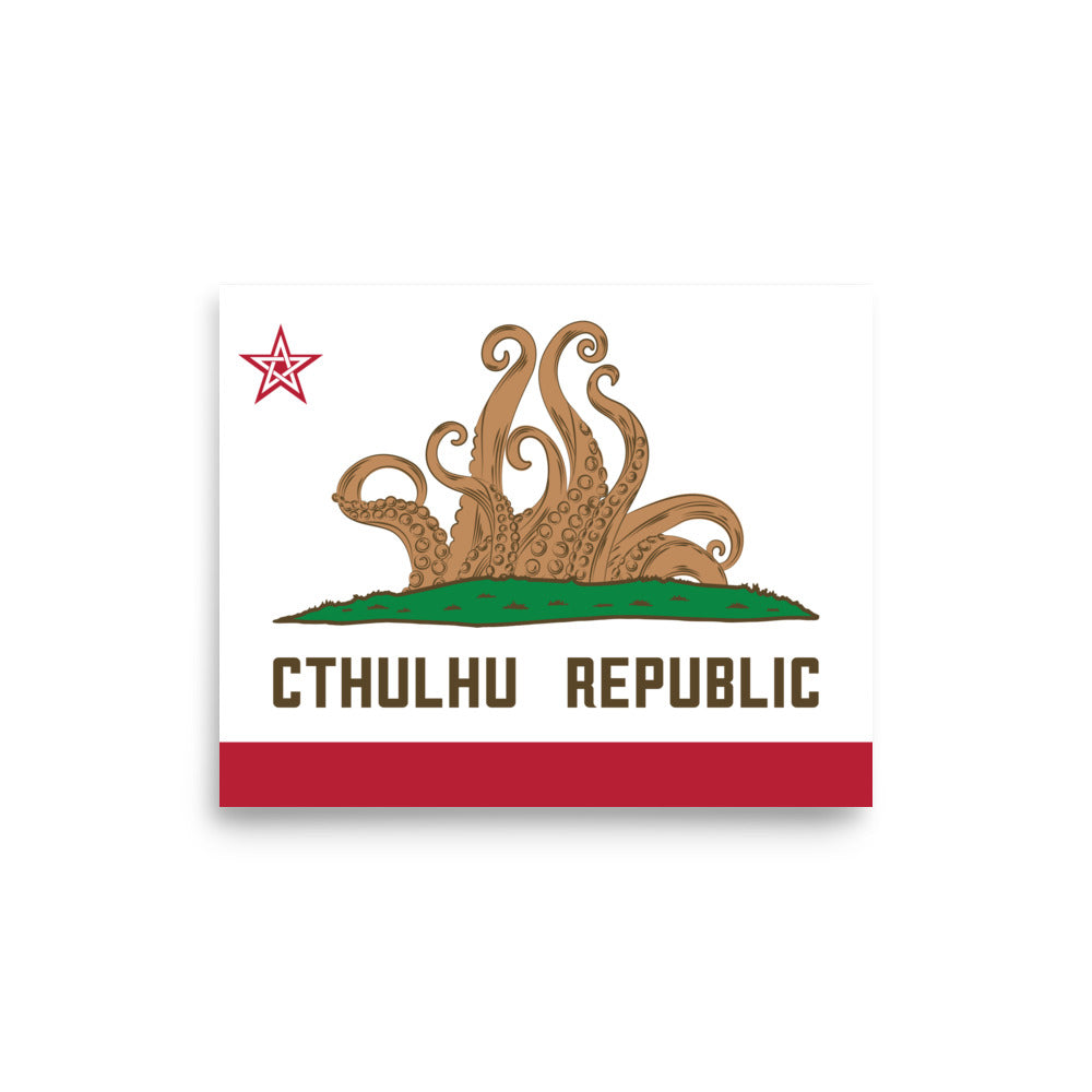 République de Cthulhu Drapeau de Californie Lovecraft Poster