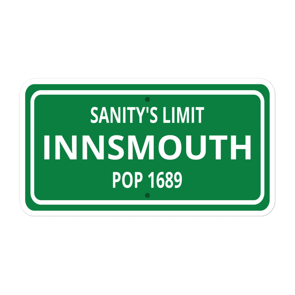 Innsmouth Street Sign Lovecraft Bubble-free stickers