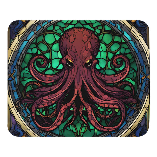 Alfombrilla de ratón con vidrieras de Cthulhu