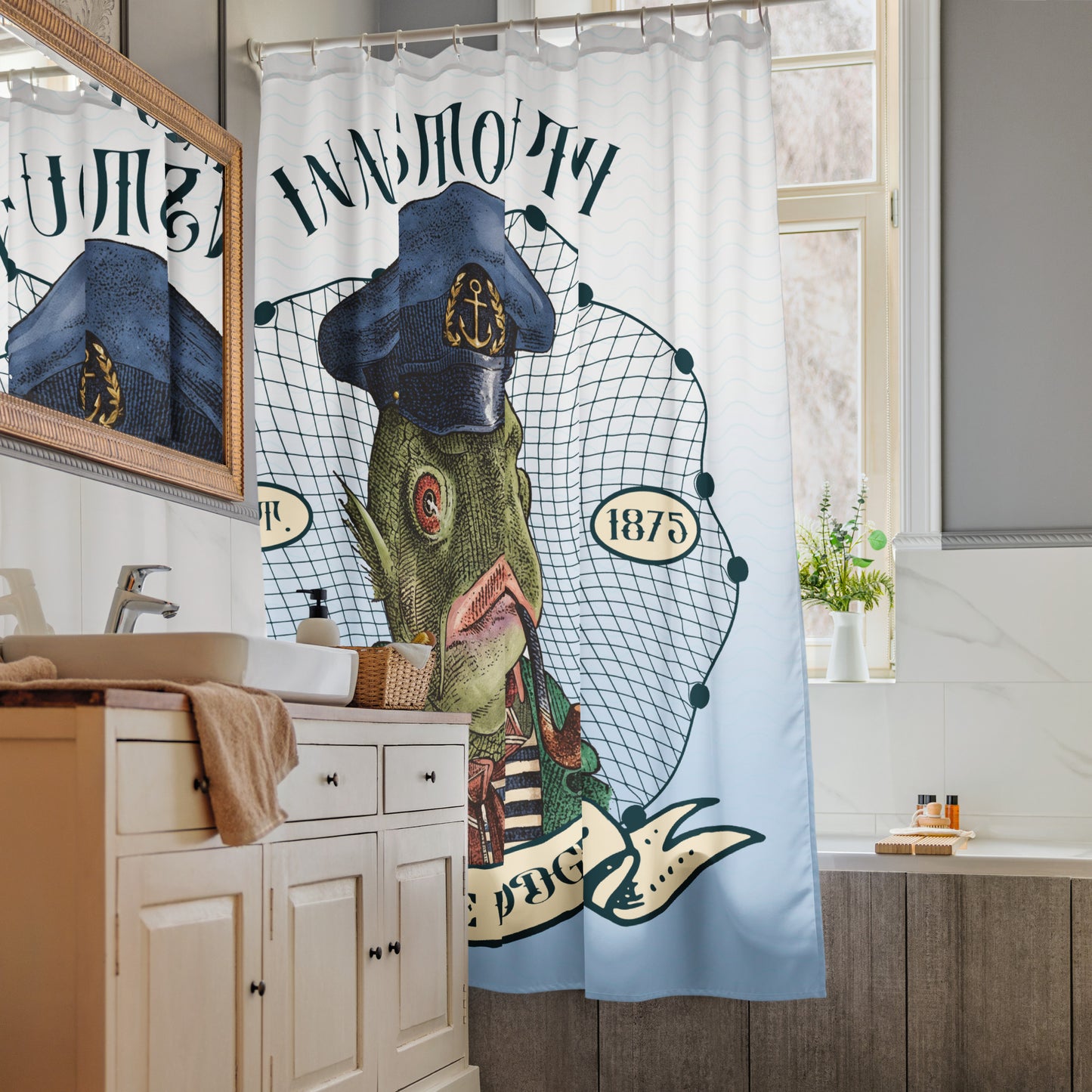 Innsmouth Longline Lodge — The Captain of Brine Shower curtain
