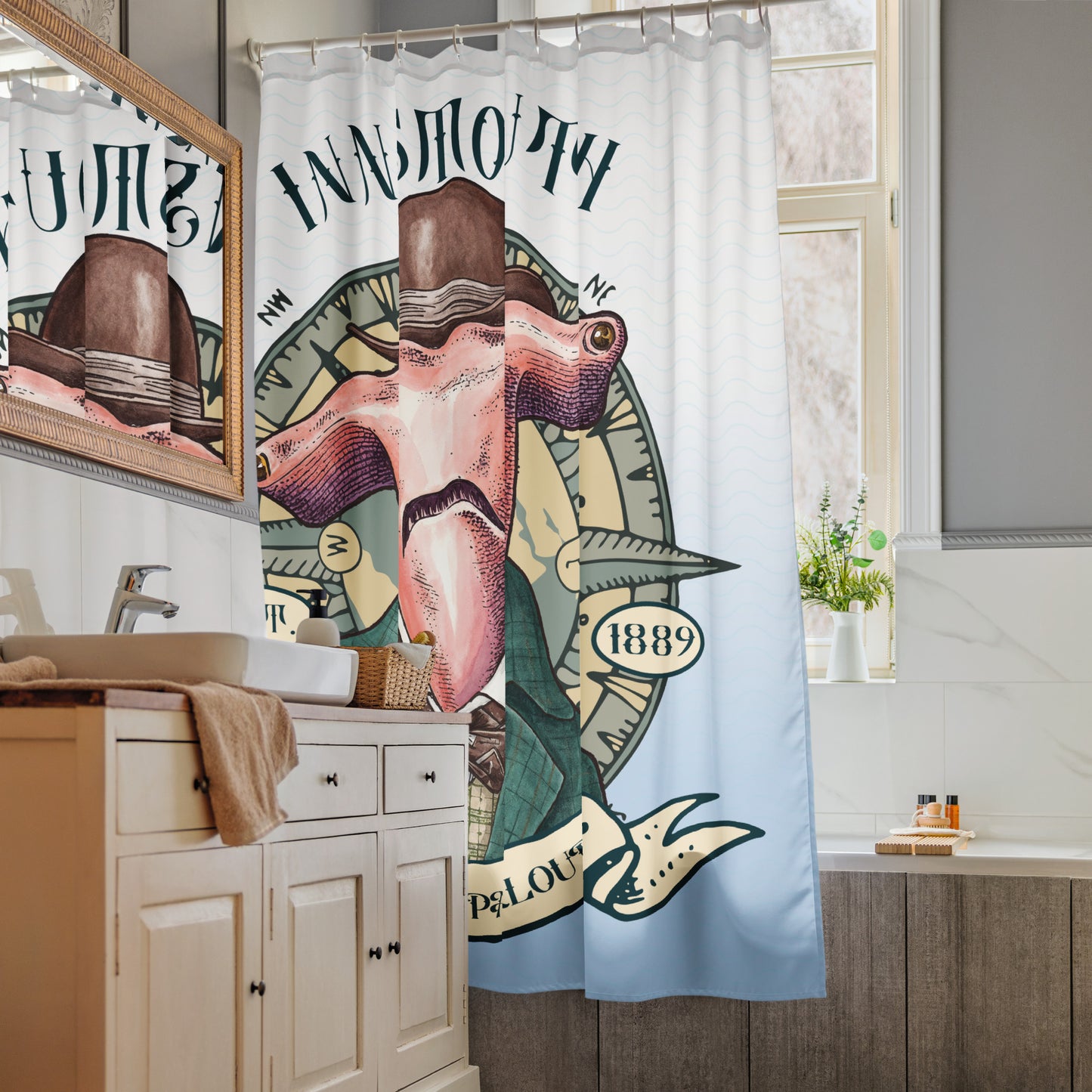 Innsmouth Nautical Parlour — The Hammerhead Gentleman Shower curtain