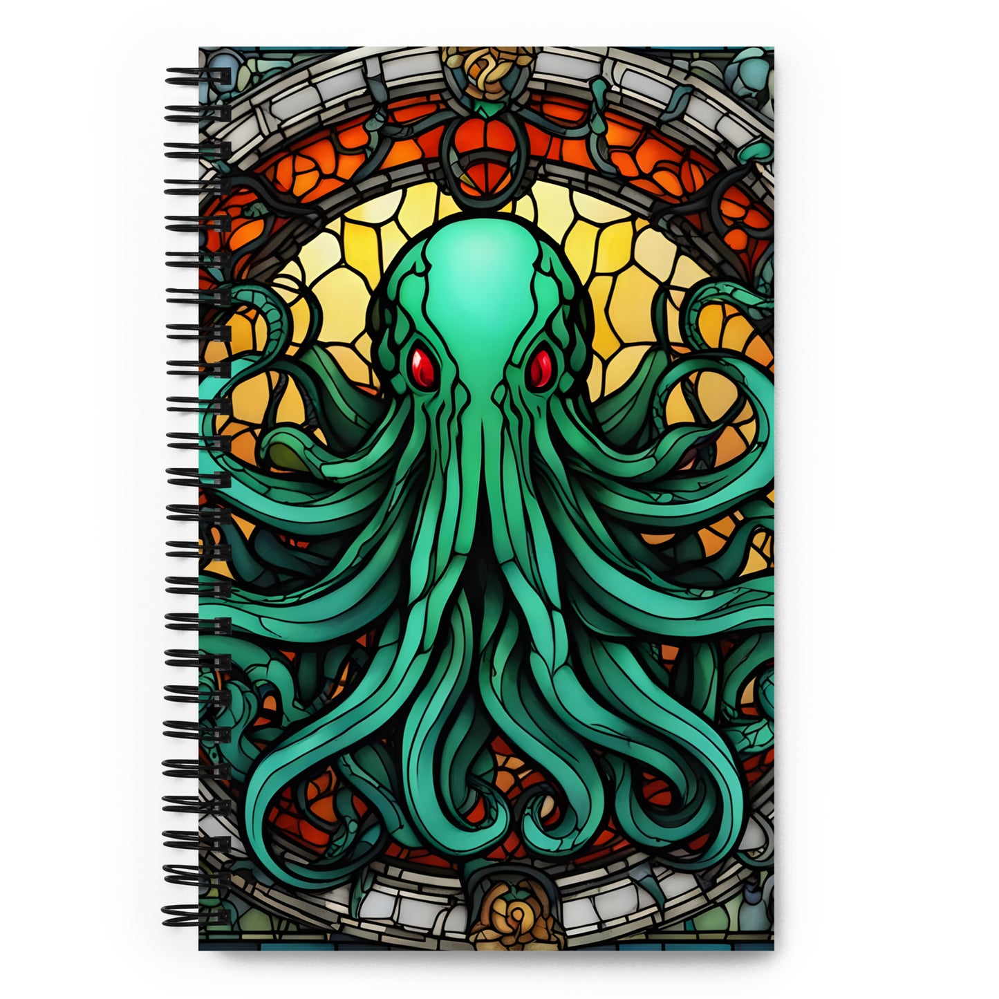 Cuaderno espiral de vidrieras de Cthulhu