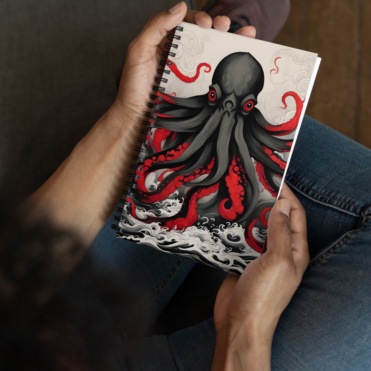 Pintura de tinta asiática de Cthulhu Cuaderno de espiral