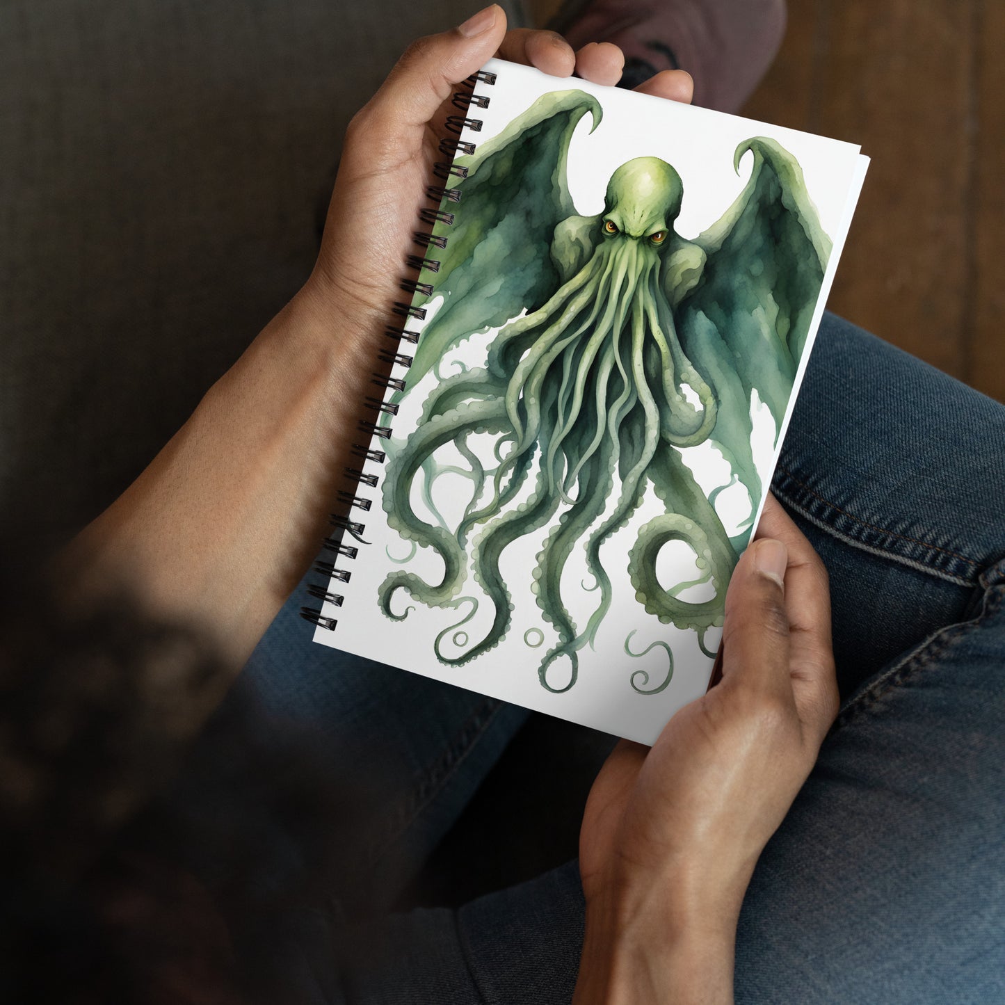 Cthulhu Watercolor Painting Spiral notebook