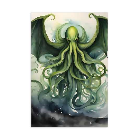 Carte postale standard de peinture à l'aquarelle de Cthulhu