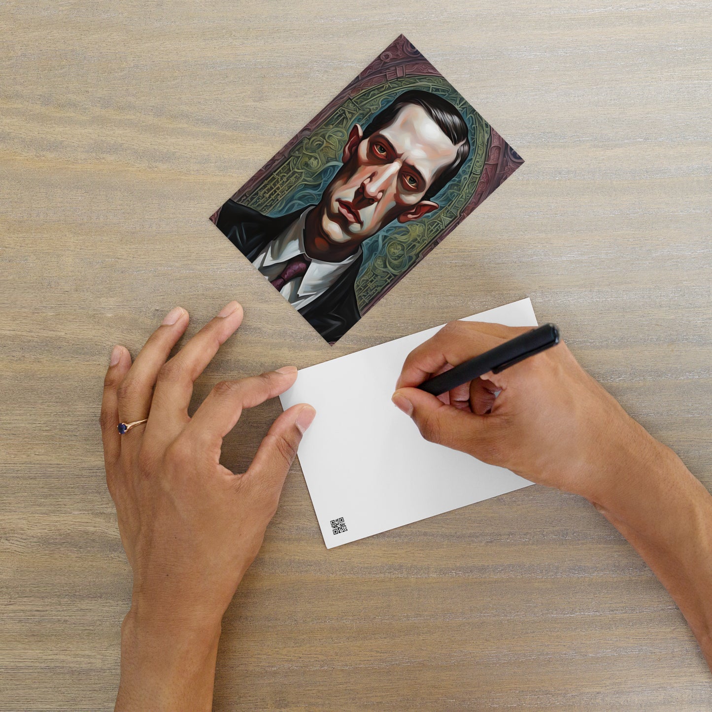 Carte postale standard de portrait gothique de Lovecraft