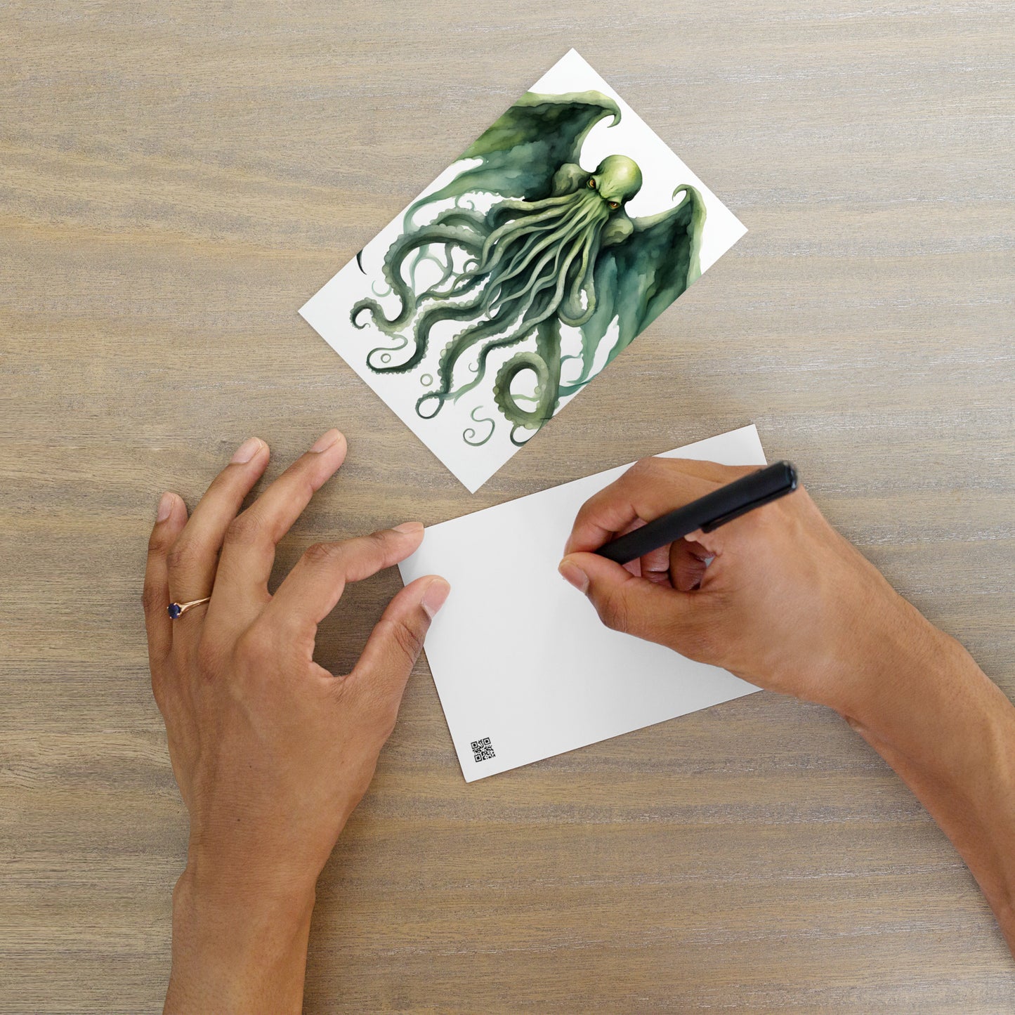 Carte postale standard de peinture à l'aquarelle de Cthulhu