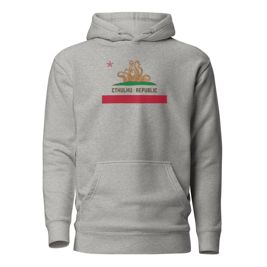 Sudadera con capucha unisex con bandera de California de la República de Cthulhu