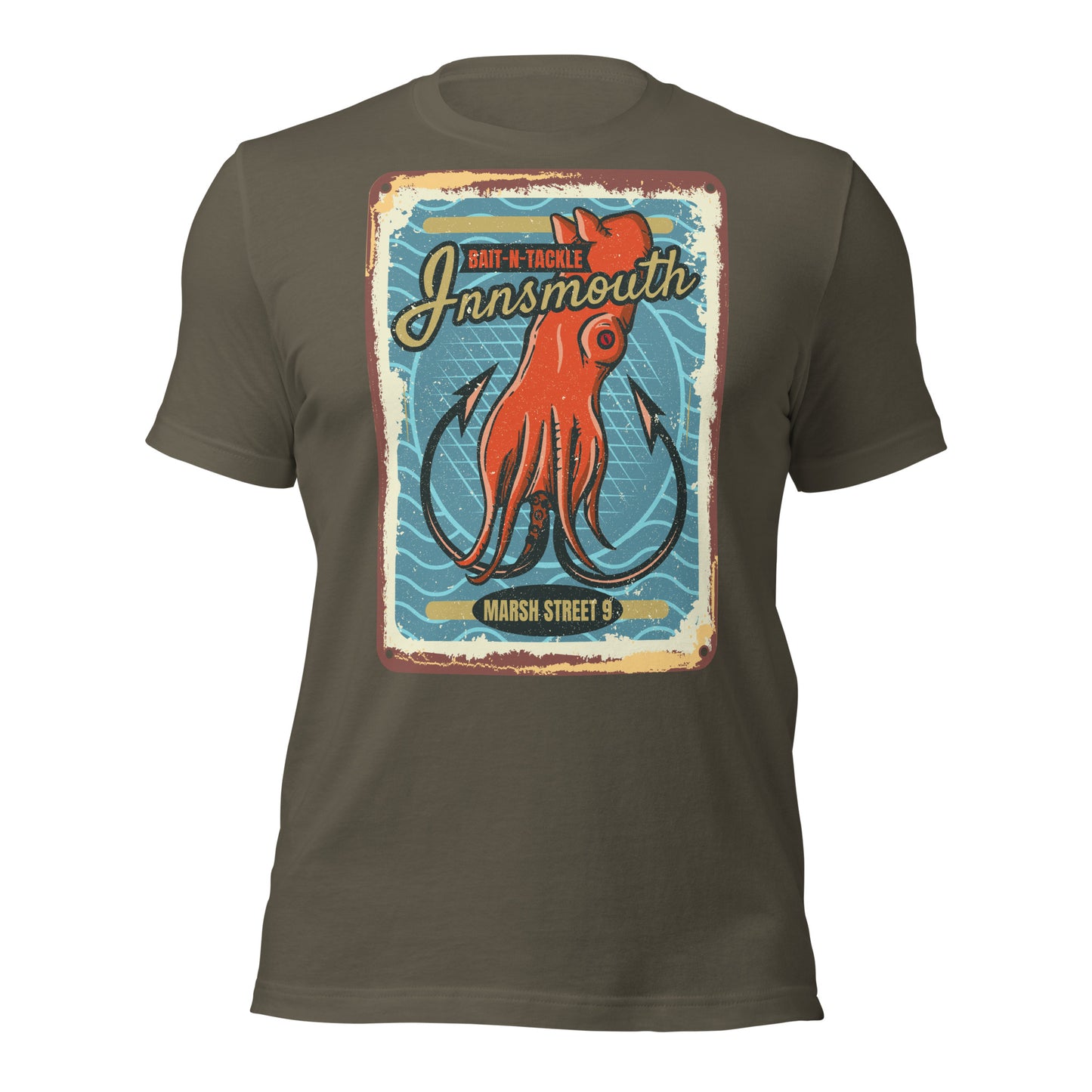 Camiseta unisex Innsmouth Bait and Tackle Fishing Lovecraft