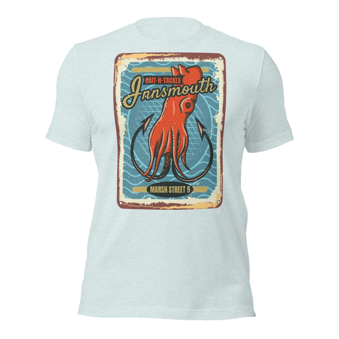 Innsmouth Bait and Tackle Fishing Lovecraft T-shirt unisexe