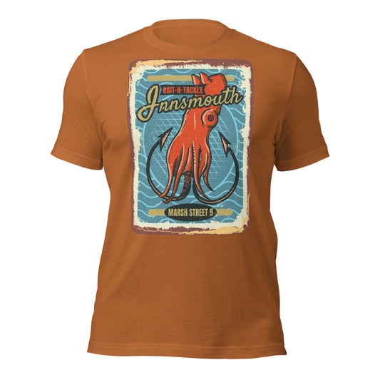 Innsmouth Bait and Tackle Fishing Lovecraft T-shirt unisexe