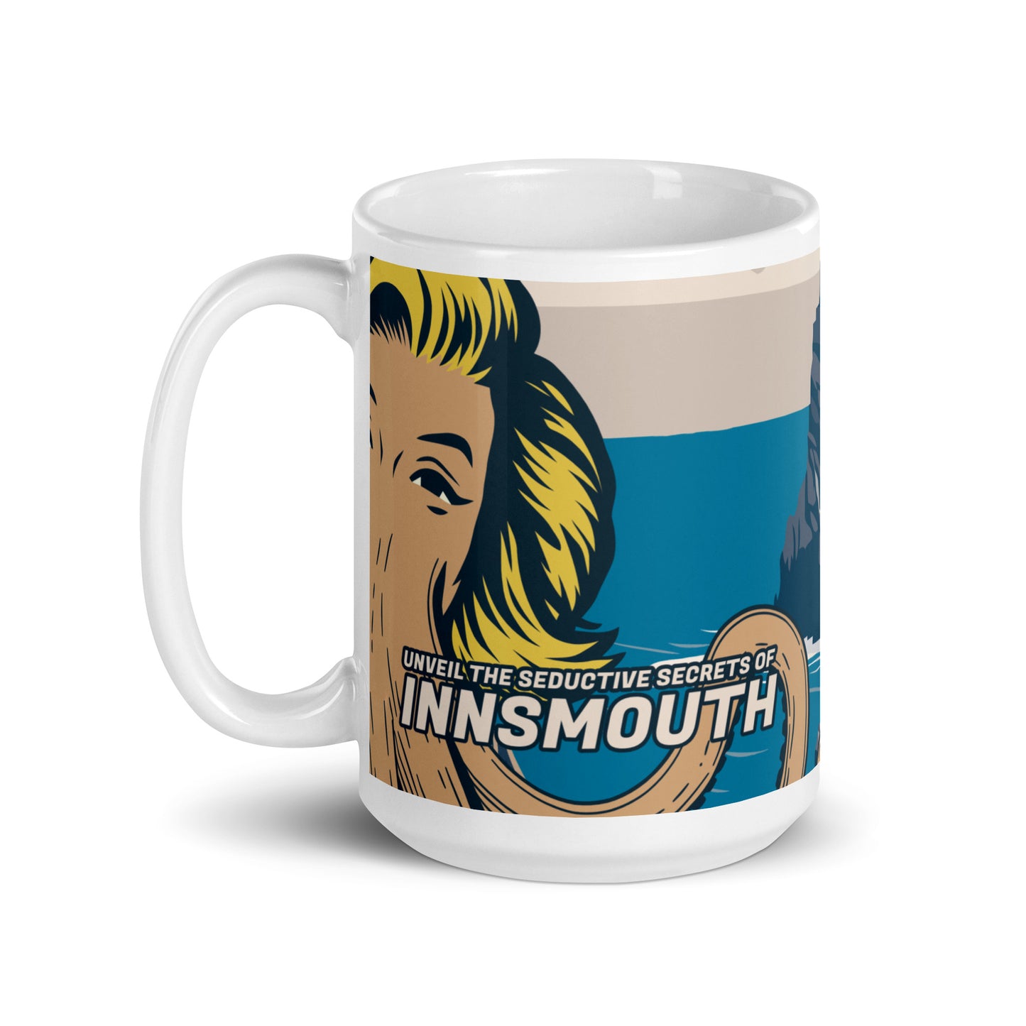 Innsmouth Woman Cthulhu Travel White glossy mug